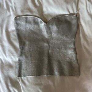 Zara strapless silver shirt